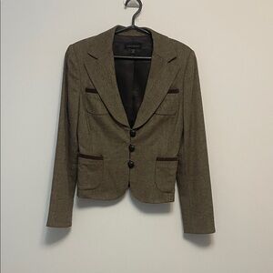 Brown Blazer with Black Accents